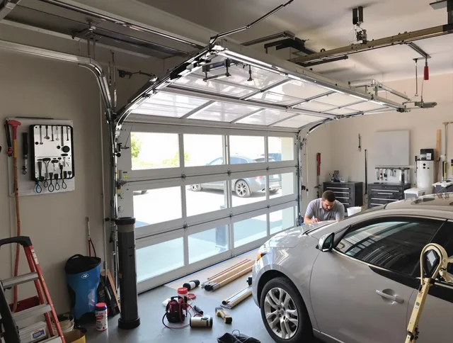 Garage door noise reduction service by Ledyard Garage Door Repair in Ledyard