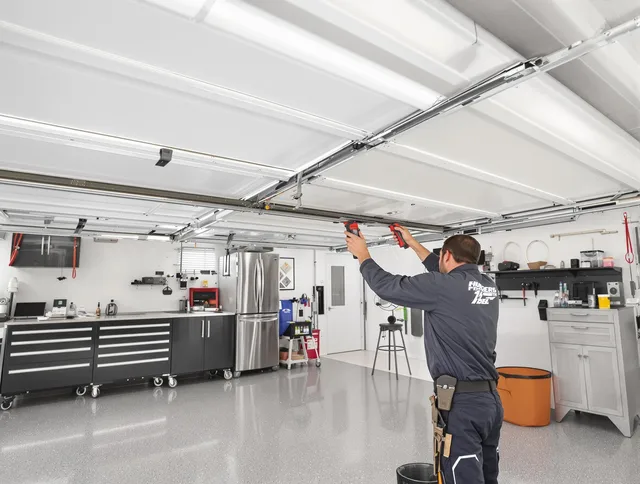 Overhead garage door repair service by Ledyard Garage Door Repair in Ledyard